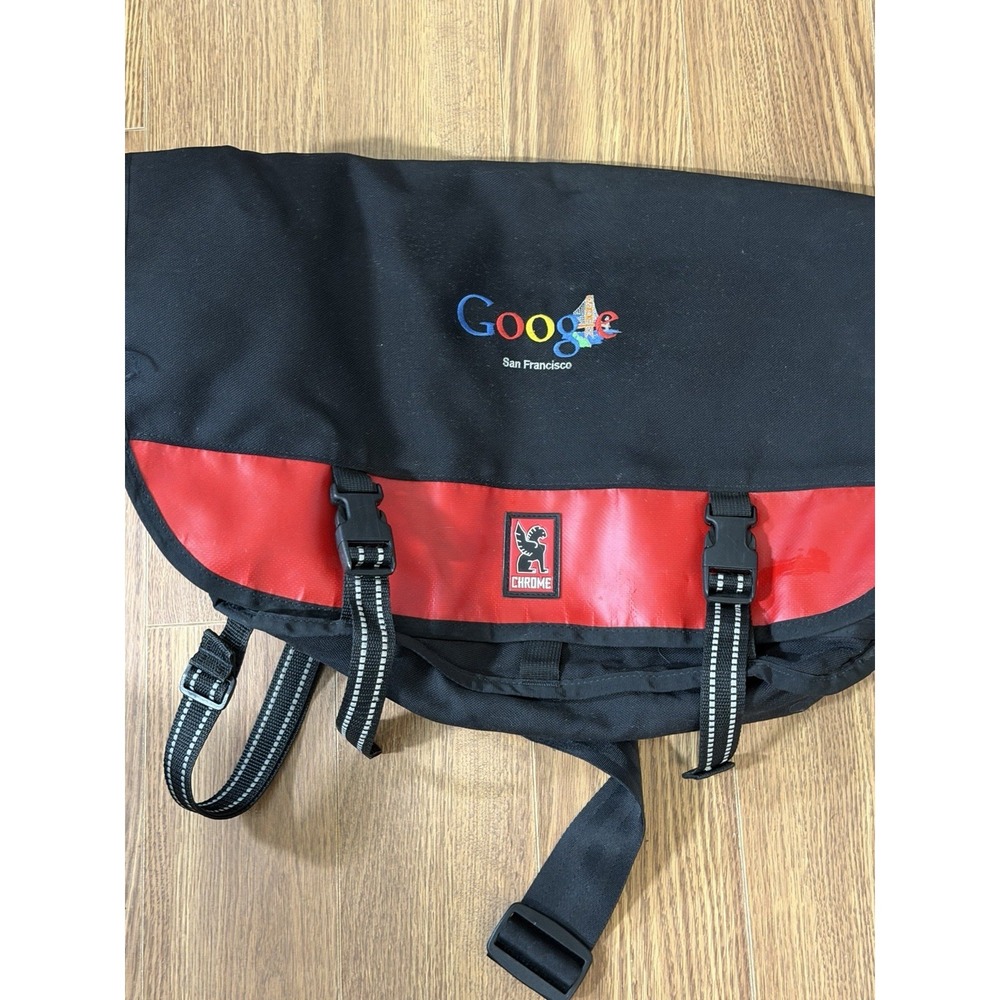CHROME Shoulder Bag Polyester Black With Google Engraved On Front